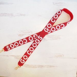 Beaded Collegiate Game Day Houston Cougars COOGS Purse Strap